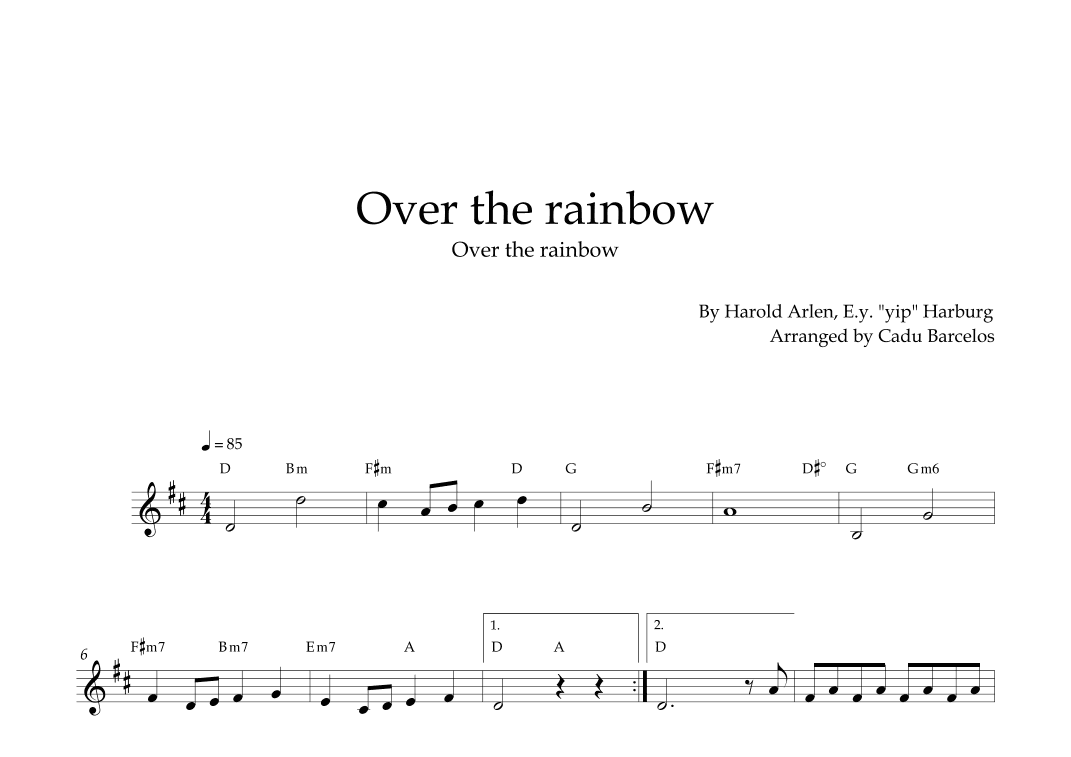 Over The Rainbow (arr. Cadu Barcelos)