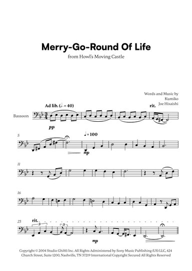 Merry-go-round Of Life (arr. Cadenza Editions)
