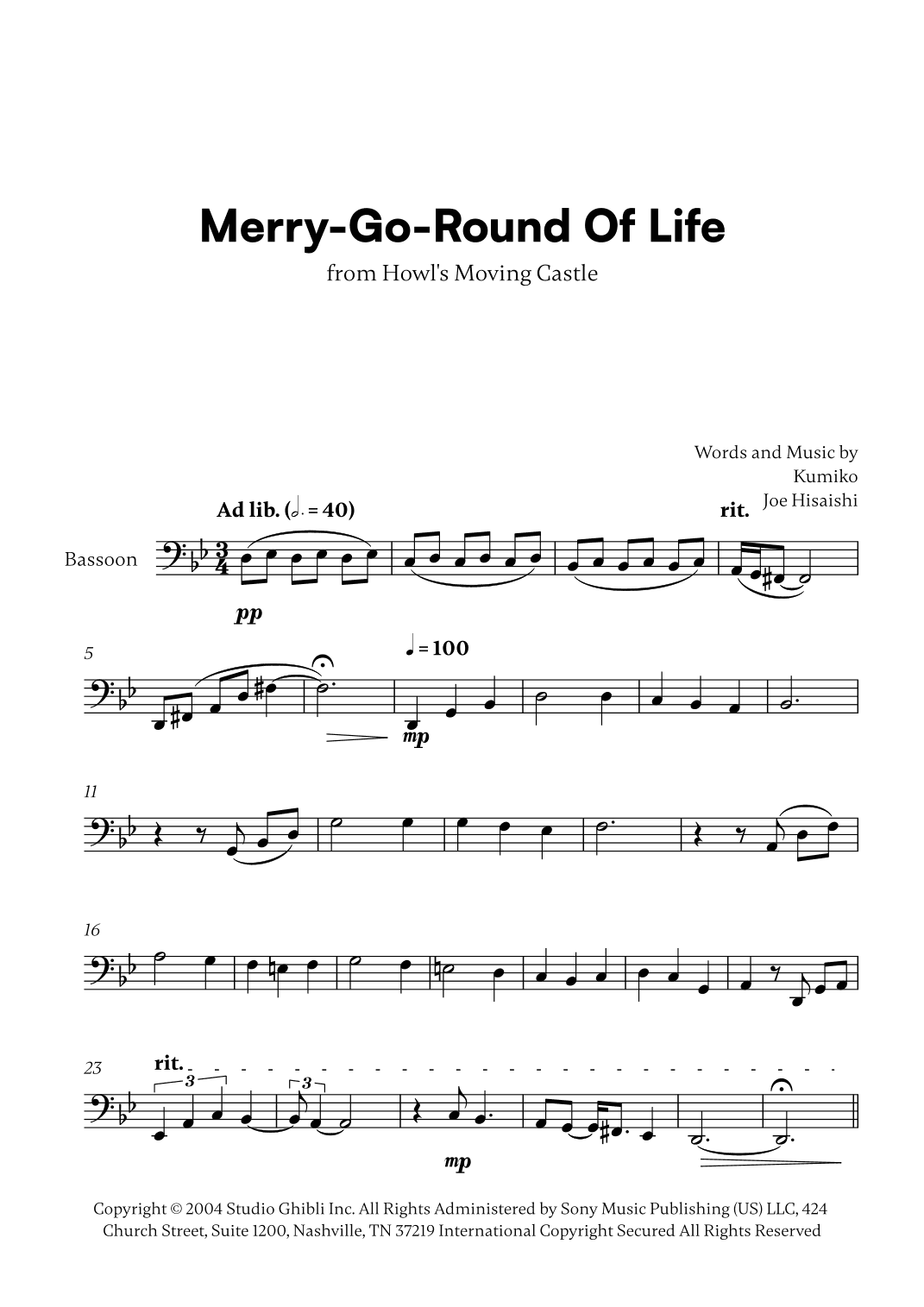 Merry-go-round Of Life (arr. Cadenza Editions)