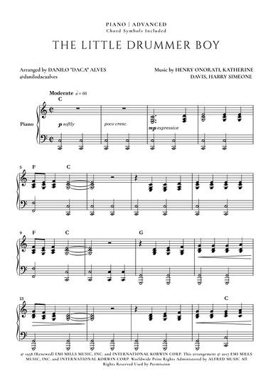 The Little Drummer Boy (arr. Danilo "Daca" Alves)