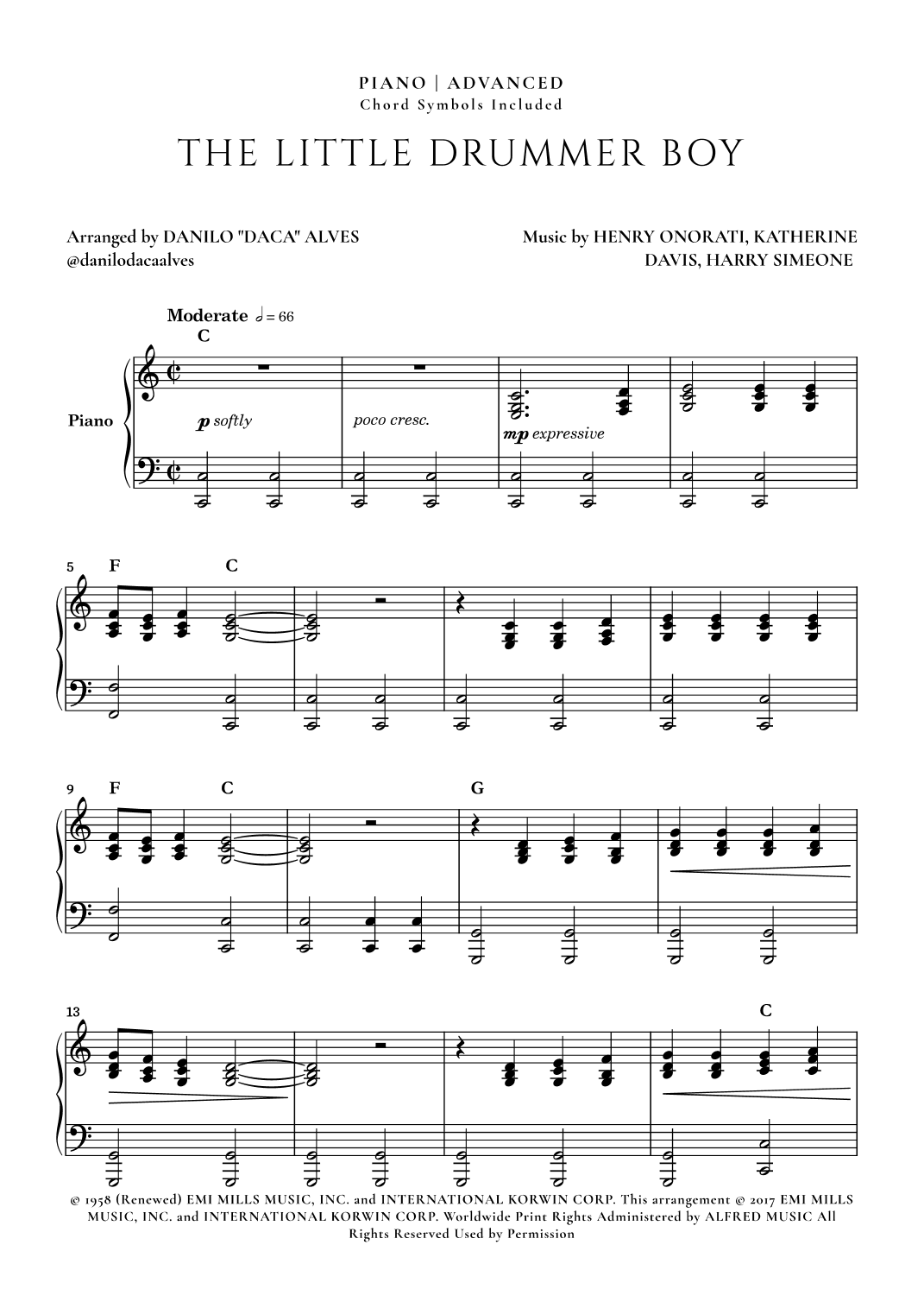 The Little Drummer Boy (arr. Danilo "Daca" Alves)