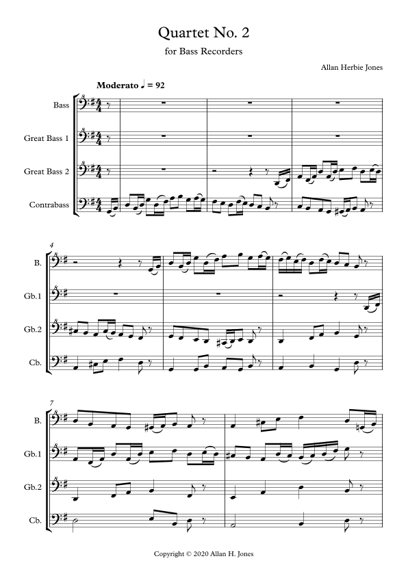 Quartet No.2 for Bass Recorders