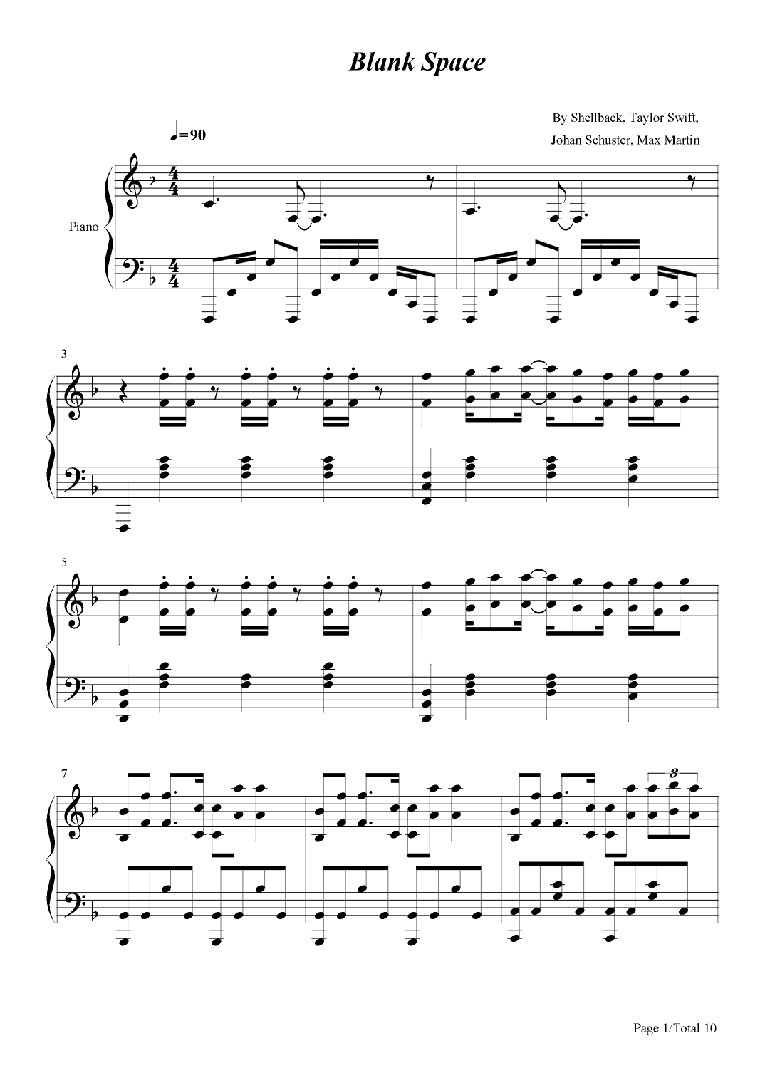 Blank Space (arr. poon)