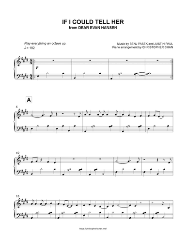 If I Could Tell Her (arr. Christopher Chan)