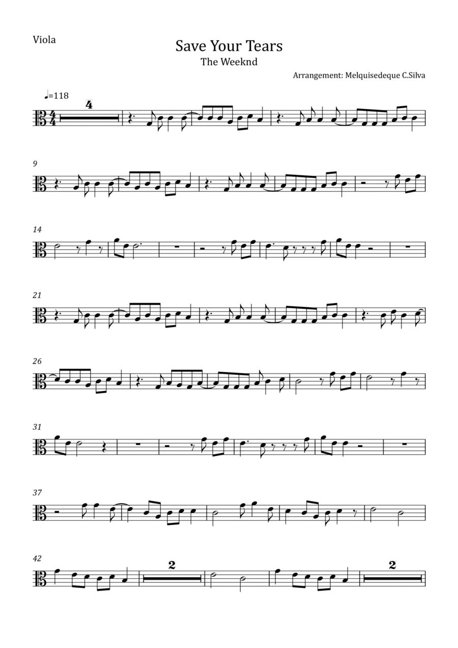 Save Your Tears (arr. Melquisedeque C.Silva)
