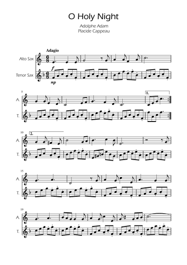O Holy Night - Sax Duet (arr. Ygor Nunes)