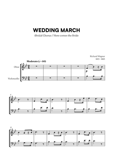 Richard Wagner - Wedding March (Here comes the Bride) (for Oboe and Cello) (arr. Cadenza Editions)