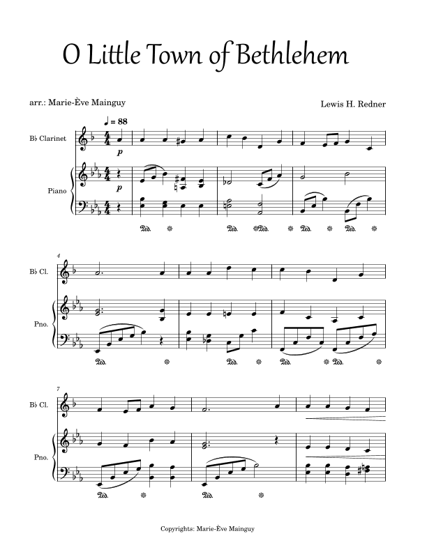 O Little Town of Bethlehem (arr. Marie-Ève Mainguy)