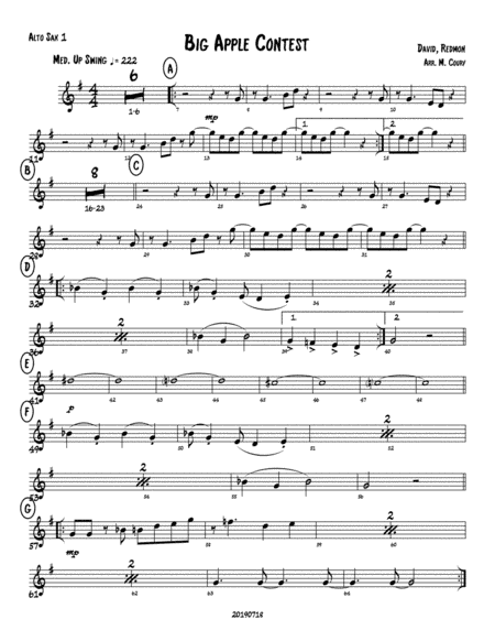 Big Apple Contest - All Parts (arr. Michael Coury)