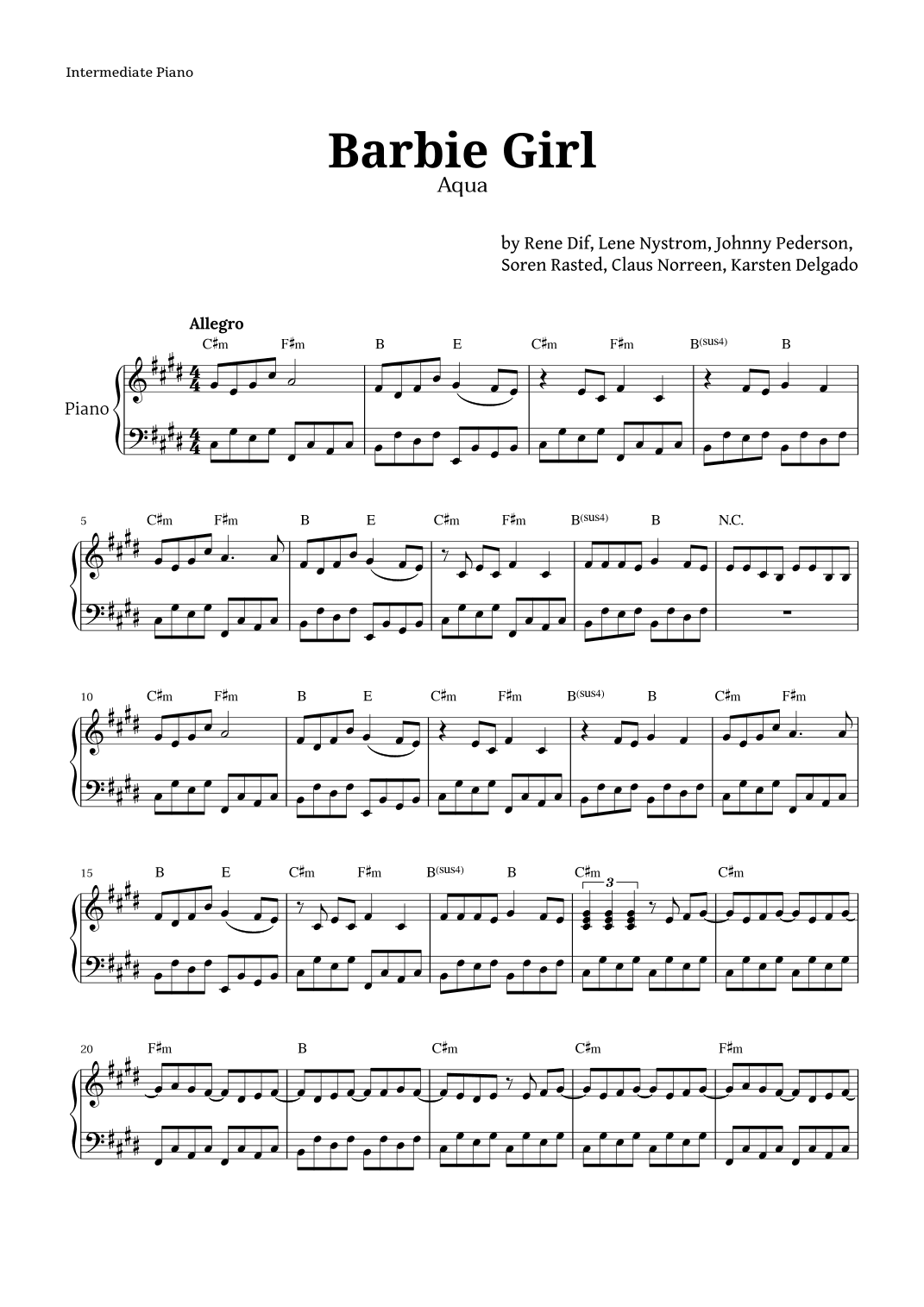 Barbie Girl (arr. Langanho)