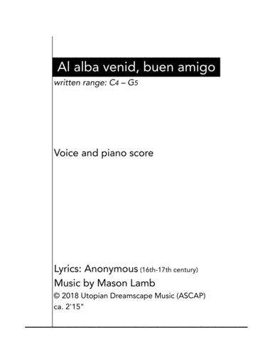 Al alba venid, buen amigo