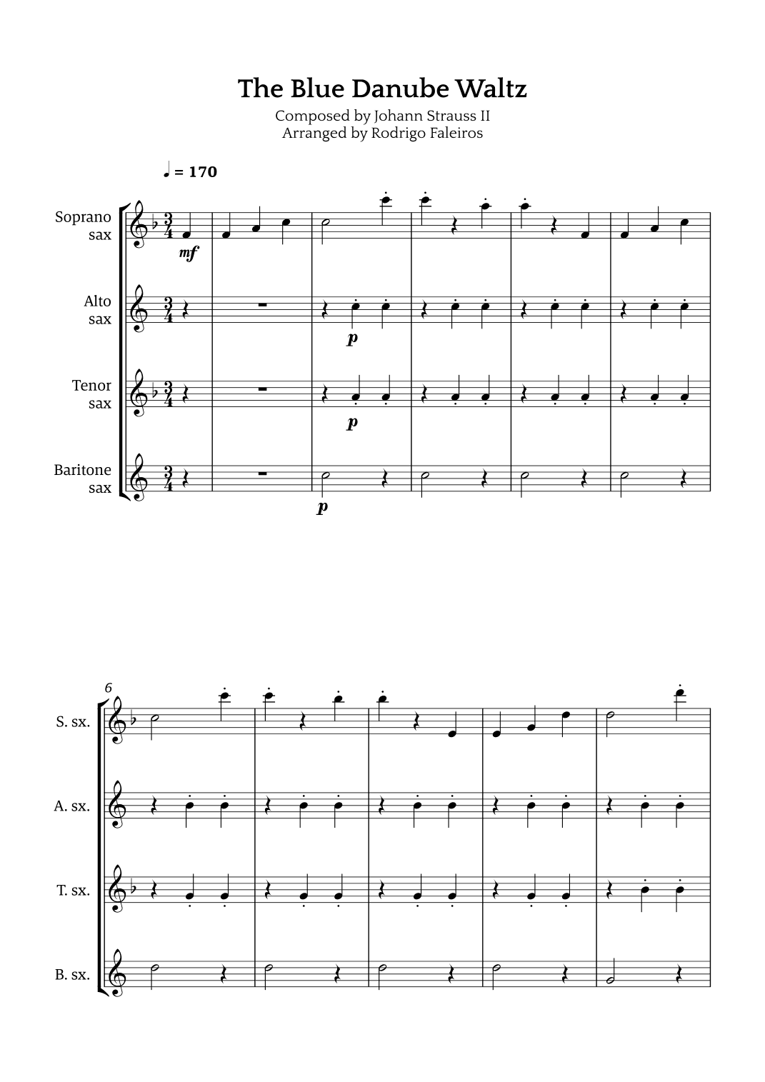 The Blue Danube Waltz (arr. Rodrigo Faleiros)