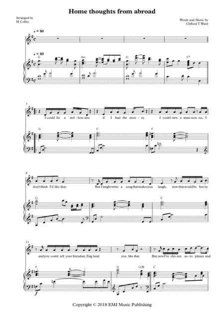 Home Thoughts From Abroad (arr. M Colley)