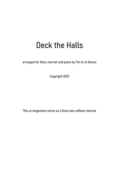 Deck The Hall (swing & Latin) (arr. Tim Downs)