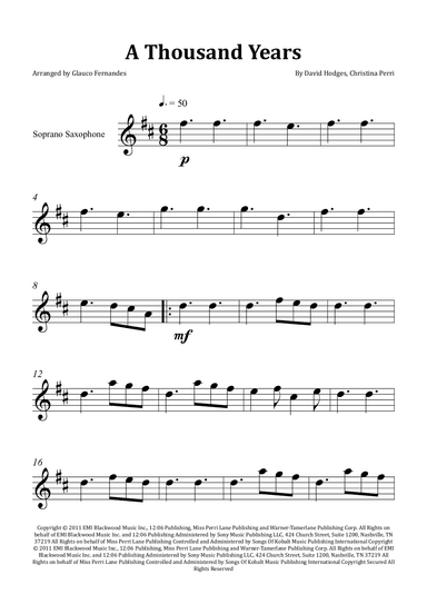 A Thousand Years (arr. Glauco Fernandes)