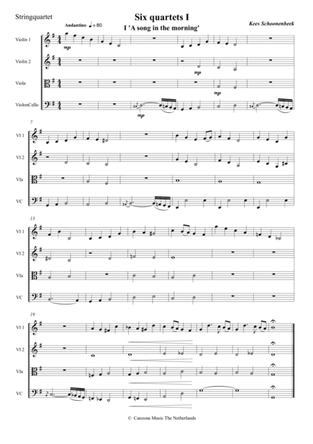 Six small String Quartets