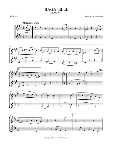 Bagatelle, Op. 119, No. 1 (arr. Mark Phillips)
