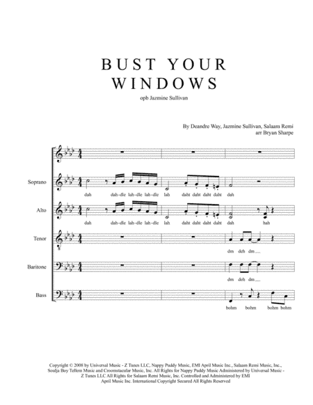 Bust Your Windows (arr. Bryan Sharpe)