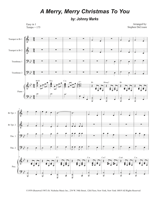 A Merry, Merry Christmas To You (arr. Stephen DeCesare)