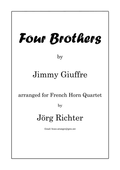Four Brothers (arr. Jörg Richter)