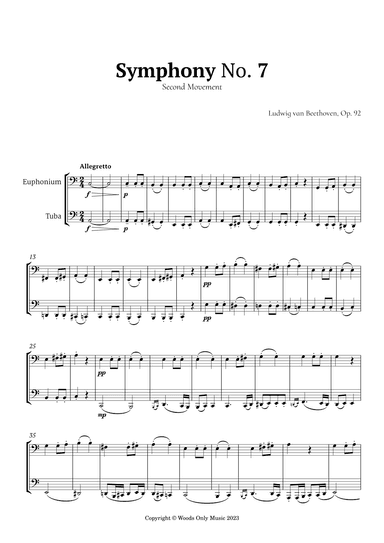 Symphony No. 7 by Beethoven for Euphonium and Tuba Duet (arr. Ander)