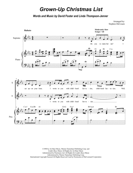 Grown-Up Christmas List (arr. Stephen DeCesare)