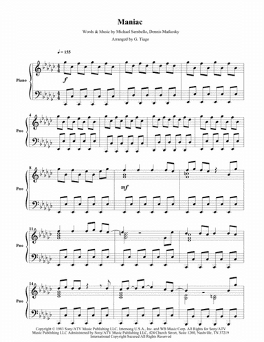 Maniac (arr. G. Tiago)