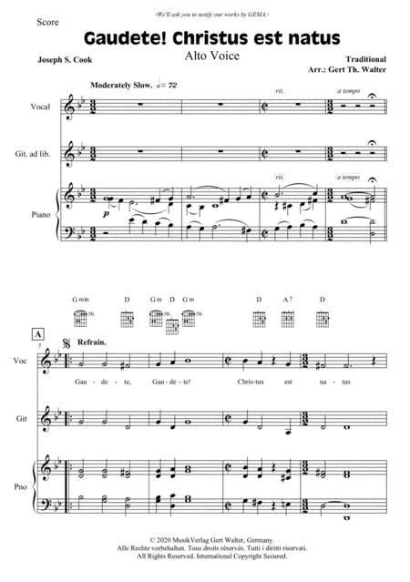 Gaudete! Christus Est Natus (arr. Gert Th. Walter)