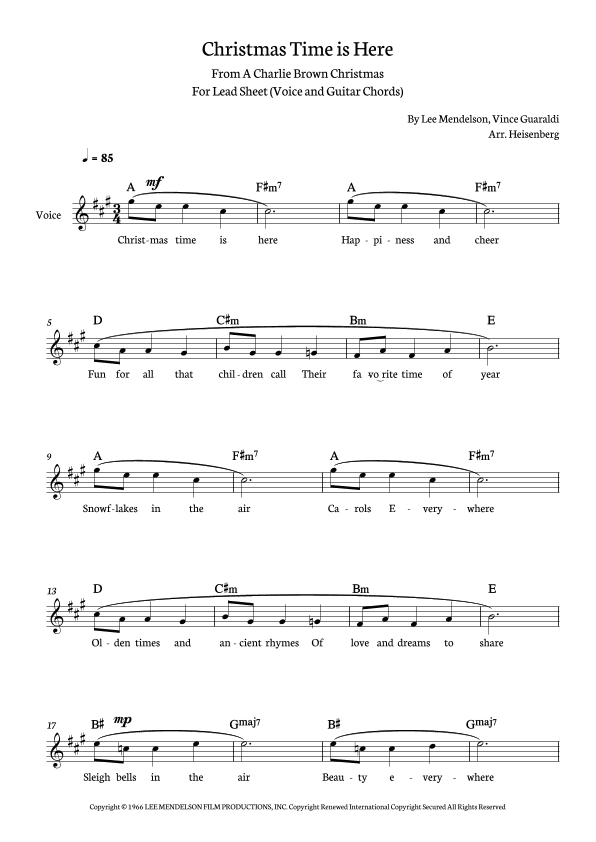 Christmas Time Is Here (arr. Heisenberg)