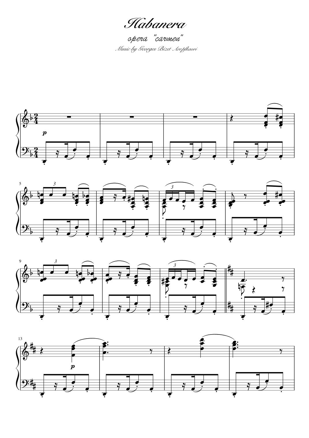 Habanera (arr. pfkaori)