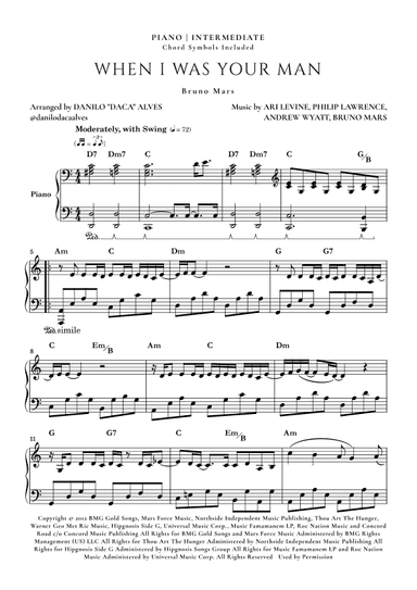 When I Was Your Man (arr. Danilo "Daca" Alves)