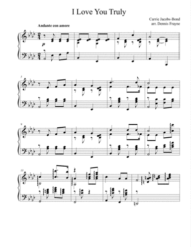 I Love You Truly (arr. Presto! It's Music Magic Publishing)