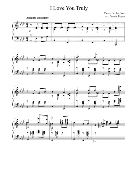 I Love You Truly (arr. Presto! It's Music Magic Publishing)