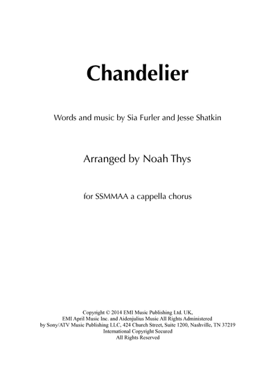 Chandelier (arr. Noah Thys)
