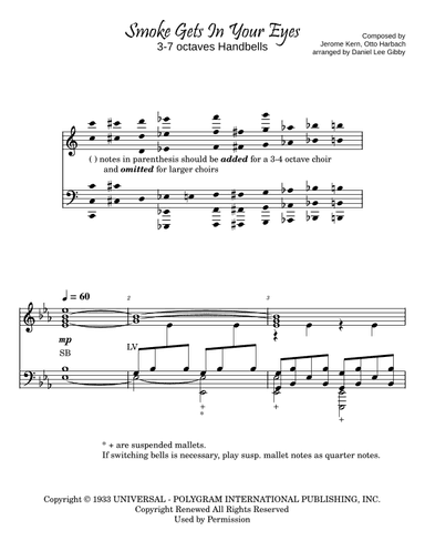 Smoke Gets In Your Eyes (arr. Daniel Lee Gibby)