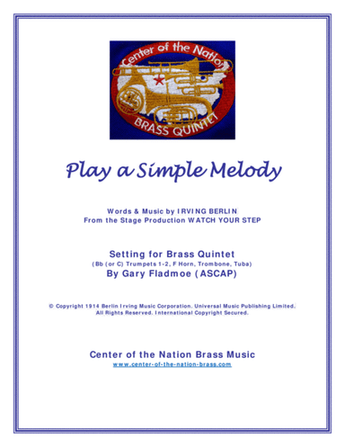 Play A Simple Melody (arr. Gary Fladmoe (ASCAP))