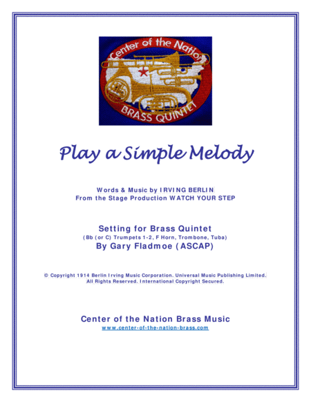 Play A Simple Melody (arr. Gary Fladmoe (ASCAP))
