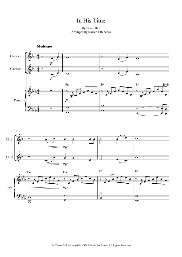 In His Time (arr. Kaiserin Rebecca)