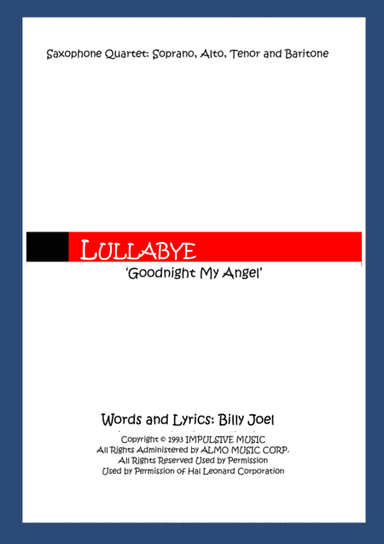 Lullabye (Goodnight, My Angel) (arr. Fiona Hickie)