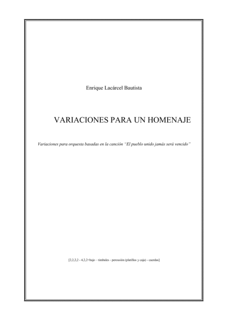 Variaciones para un homenake