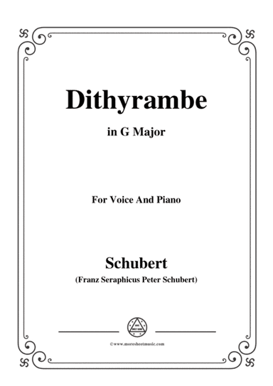 Schubert-Dithyrambe,Op.60 No.2,in G Major,for Voice&Piano (arr. MSM)