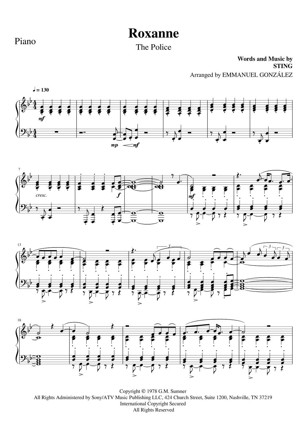 Roxanne (arr. Emmanuel González)