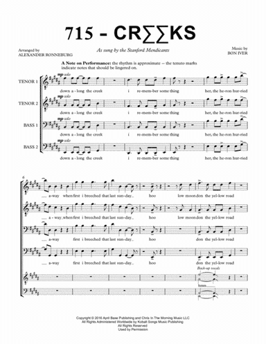 715 - Creeks (arr. Alexander Ronneburg)