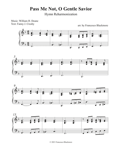 Pass Me Not (Hymn Reharmonized) (arr. Francesco Blackmore)