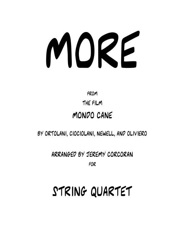 More (ti Guarderò Nel Cuore) (arr. Jeremy Corcoran)