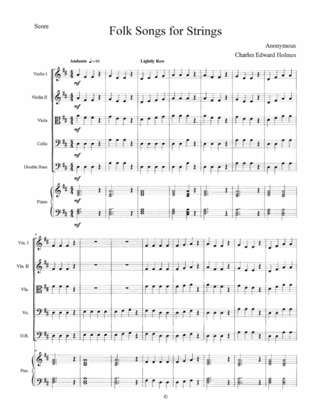 Folk Songs for Strings--String Orchestra Set (arr. Charles Edward Holmes)