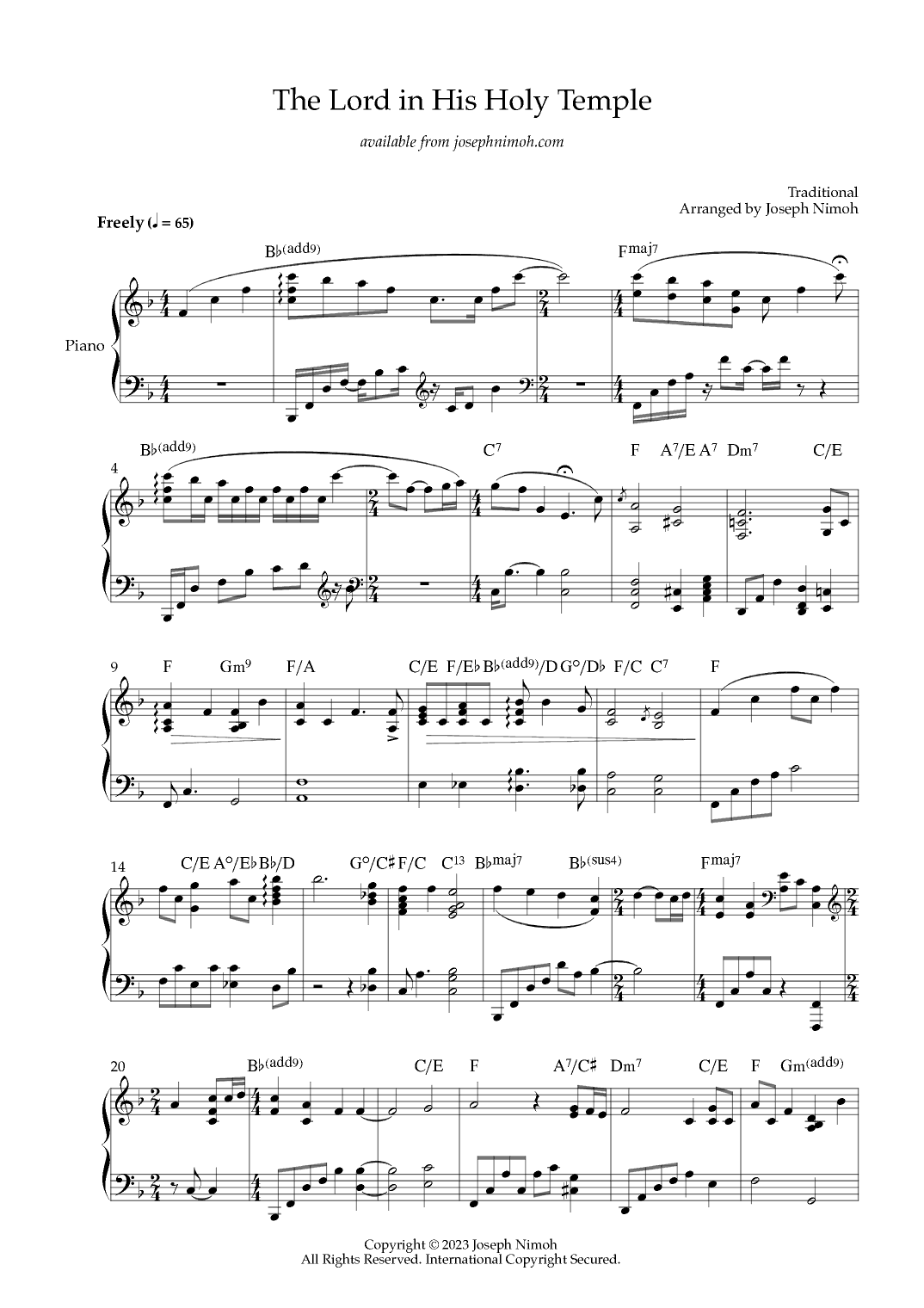 The Lord Is In His Holy Temple (arr. Joseph Nimoh)