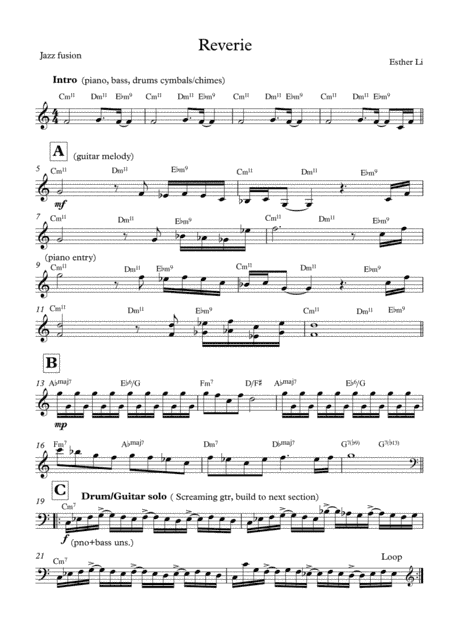 Reverie - Jazz Fusion Lead Sheet