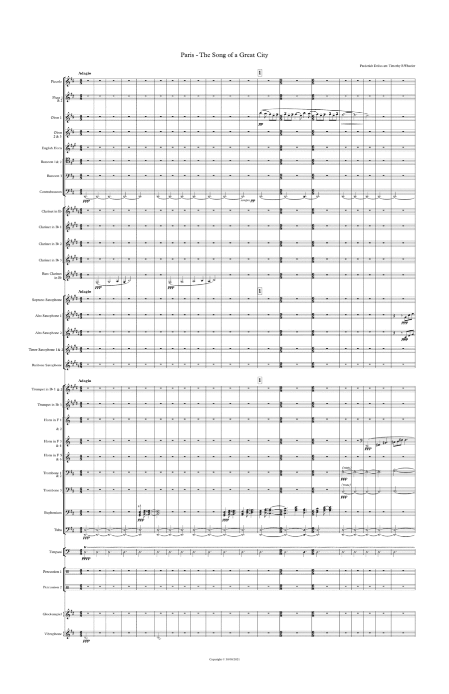 Delius Paris - Song of a Great City (arr. Published by Plantagenet Publishing)