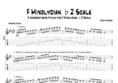 F Mixolydian b2 Scale (4 Ways to Play)